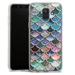 Silicone Glitter Case silver glitter