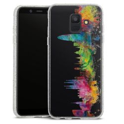 Silicone Glitter Case silver glitter