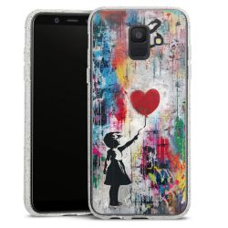 Silikon Glitter Case transparent-silber
