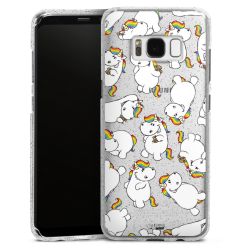 Silikon Glitter Case transparent-silber