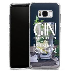 Silikon Glitter Case transparent-silber