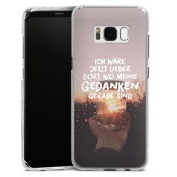 Silikon Glitter Case transparent-silber