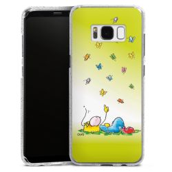 Silikon Glitter Case transparent-silber