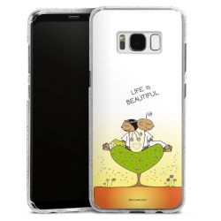 Silikon Glitter Case transparent-silber