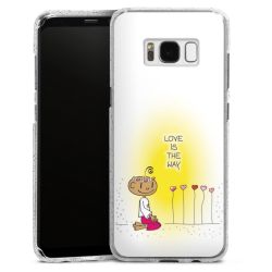 Silikon Glitter Case transparent-silber