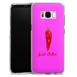 Silikon Glitter Case transparent-silber