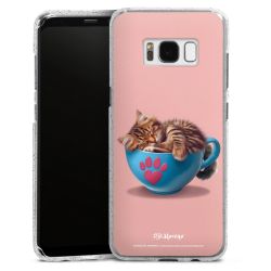 Silikon Glitter Case transparent-silber