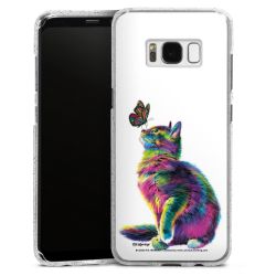 Silikon Glitter Case transparent-silber