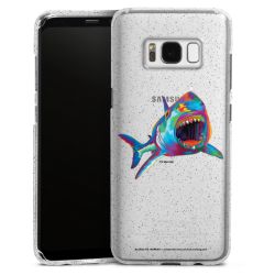 Silikon Glitter Case transparent-silber