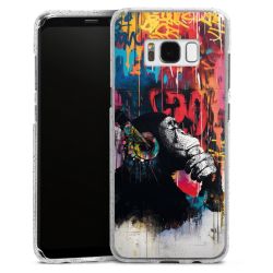 Silikon Glitter Case transparent-silber