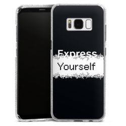 Silikon Glitter Case transparent-silber