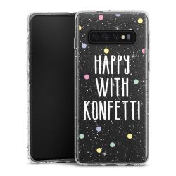 Silikon Glitter Case transparent-silber