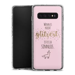 Silikon Glitter Case transparent-silber