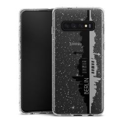 Silikon Glitter Case transparent-silber