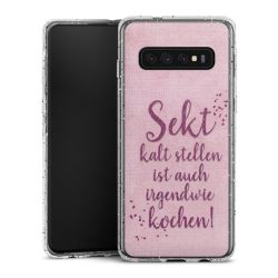 Silikon Glitter Case transparent-silber