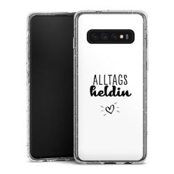 Silikon Glitter Case transparent-silber