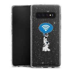 Silikon Glitter Case transparent-silber