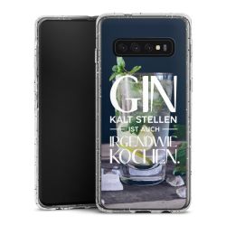 Silikon Glitter Case transparent-silber