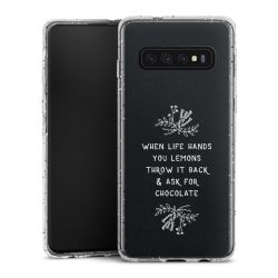 Silikon Glitter Case transparent-silber