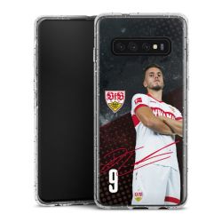 Silikon Glitter Case transparent-silber