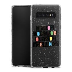 Silikon Glitter Case transparent-silber