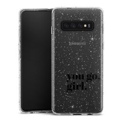 Silikon Glitter Case transparent-silber