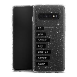 Silikon Glitter Case transparent-silber