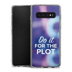 Silikon Glitter Case transparent-silber