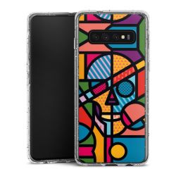 Silikon Glitter Case transparent-silber