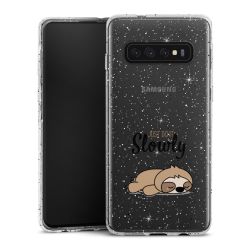 Silikon Glitter Case transparent-silber