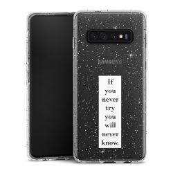 Silikon Glitter Case transparent-silber