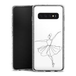 Silikon Glitter Case transparent-silber