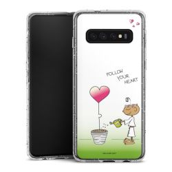 Silikon Glitter Case transparent-silber