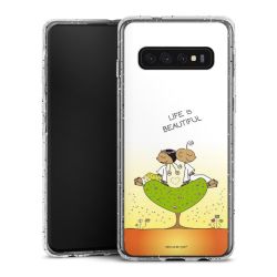 Silikon Glitter Case transparent-silber