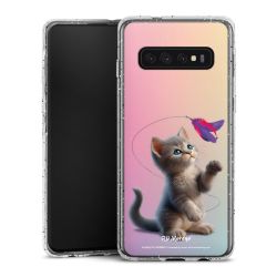 Silikon Glitter Case transparent-silber