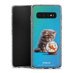 Silikon Glitter Case transparent-silber