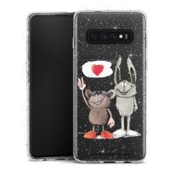 Silikon Glitter Case transparent-silber