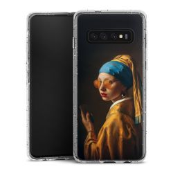 Silikon Glitter Case transparent-silber