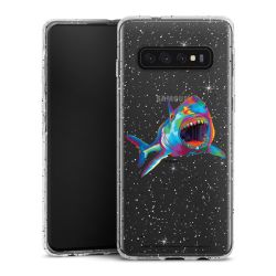 Silikon Glitter Case transparent-silber