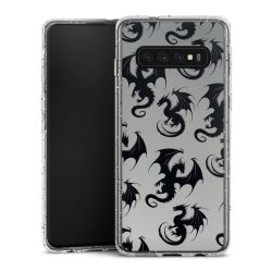 Silikon Glitter Case transparent-silber