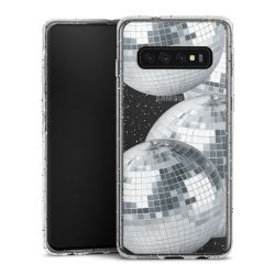 Silikon Glitter Case transparent-silber