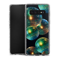 Silikon Glitter Case transparent-silber