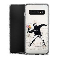 Silikon Glitter Case transparent-silber