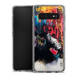 Silikon Glitter Case transparent-silber