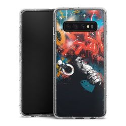 Silikon Glitter Case transparent-silber