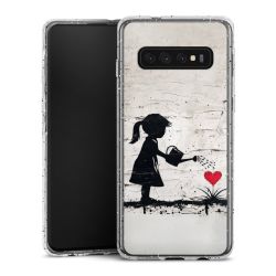 Silikon Glitter Case transparent-silber