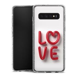 Silikon Glitter Case transparent-silber