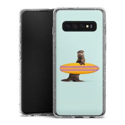 Silikon Glitter Case transparent-silber