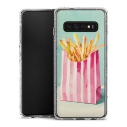 Silikon Glitter Case transparent-silber