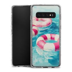 Silikon Glitter Case transparent-silber